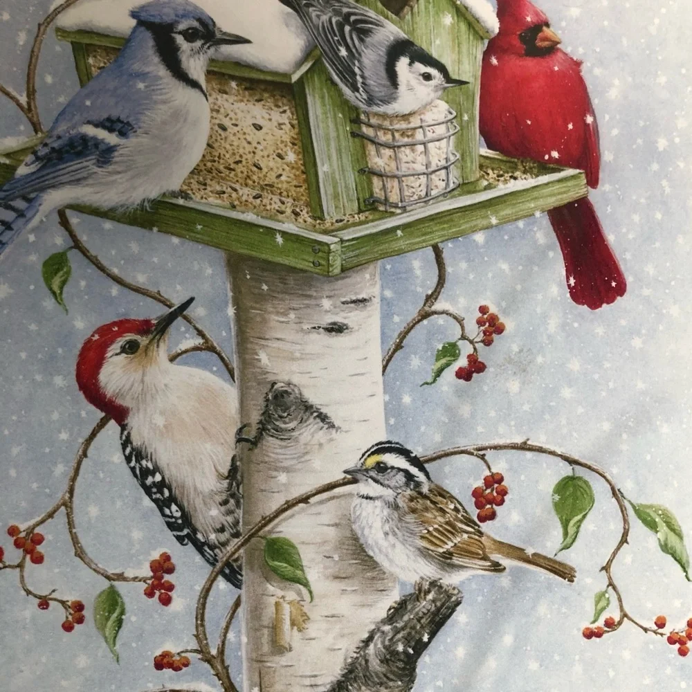 Toland Cardinal Winter Snow Birds Full Size Flag - Picture 8 of 9